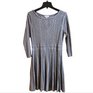 Calvin Klein Gray Long Sleeve Sweater Dress
